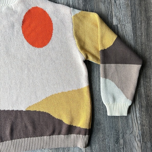 Harsh and Cruel Sweater Mountain Landscape Crew Neck Sweater Size Medium - Picture 13 of 15